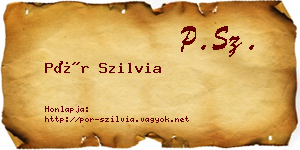 Pór Szilvia névjegykártya